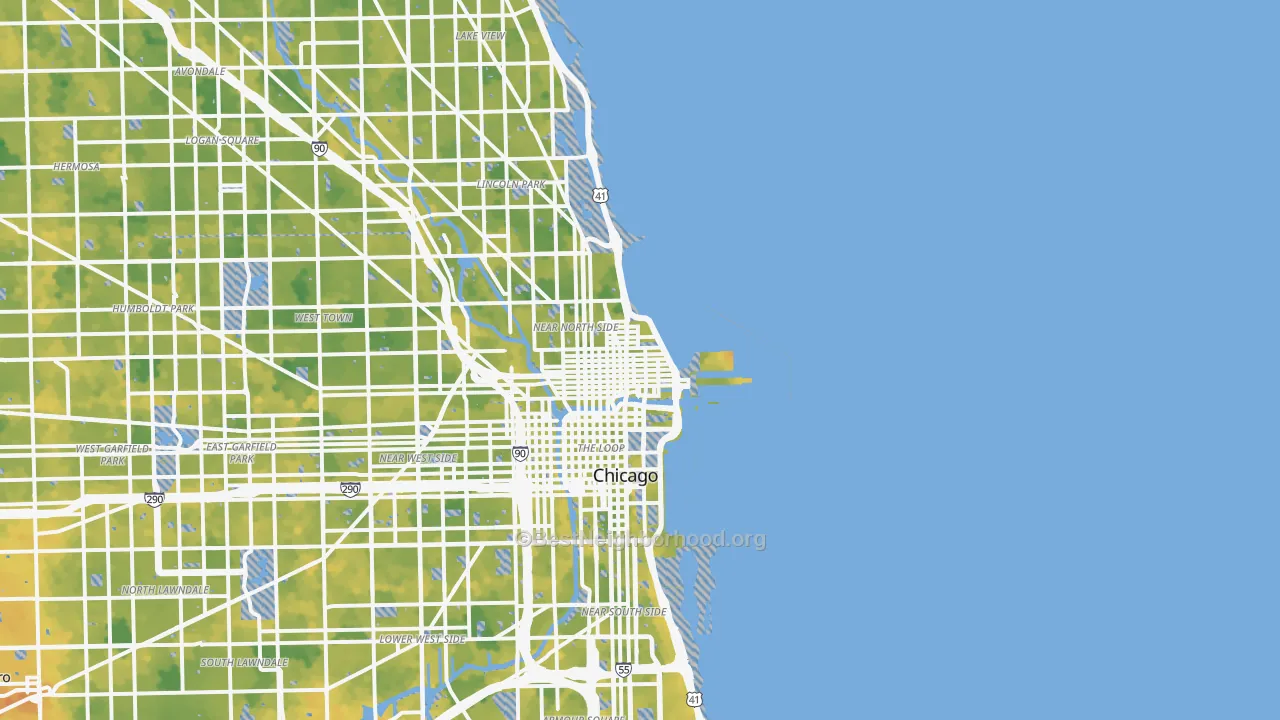 Bike Grade map of 60611, IL