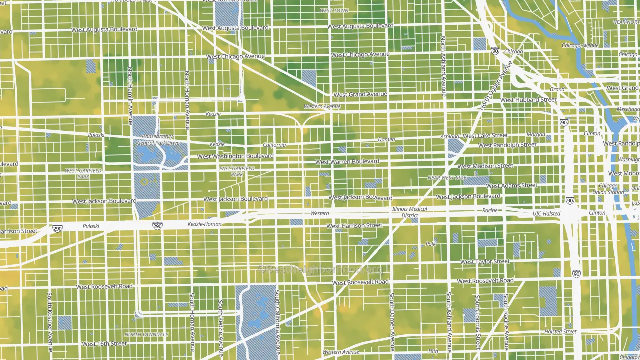 Bike Grade map of 60612, IL