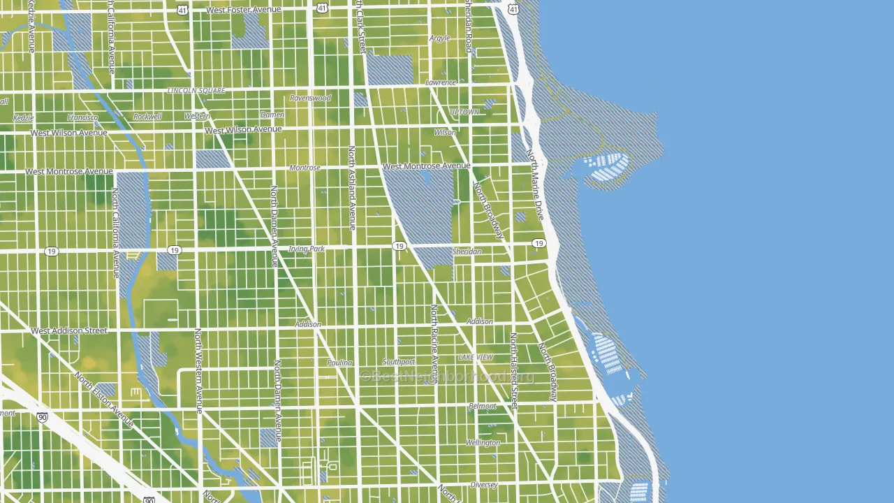 Bike Grade map of 60613, IL