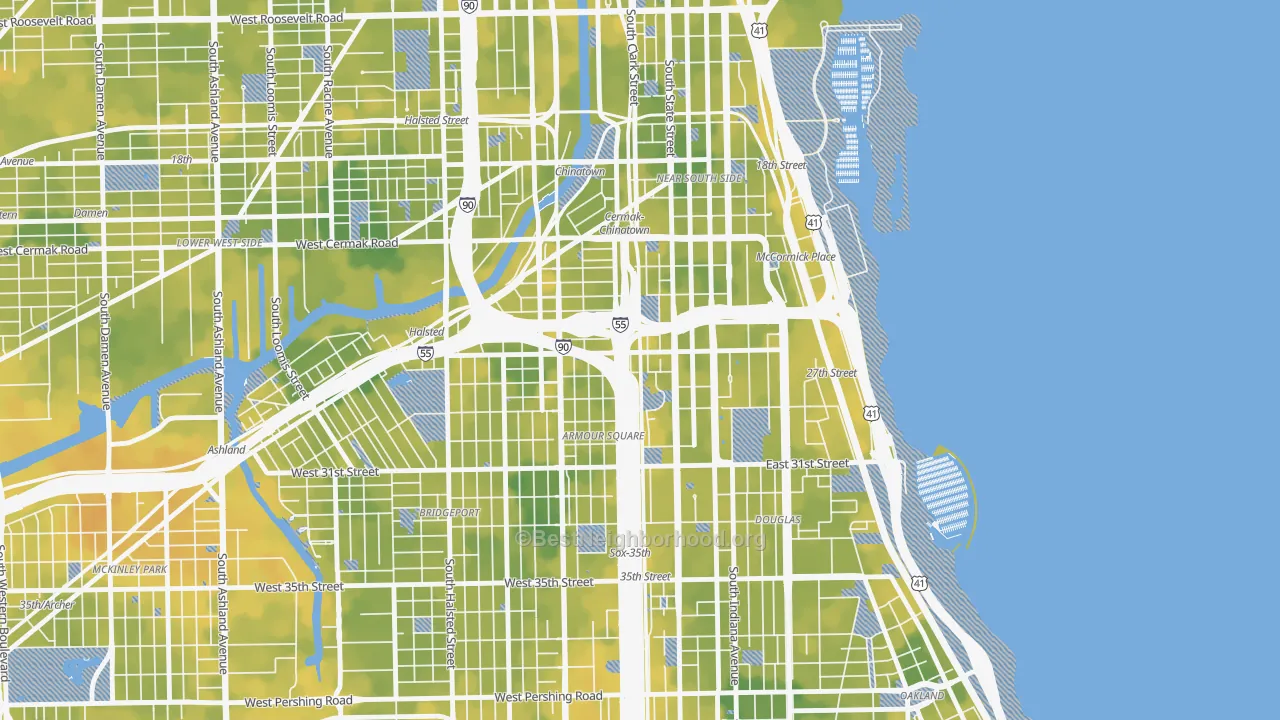 Bike Grade map of 60616, IL