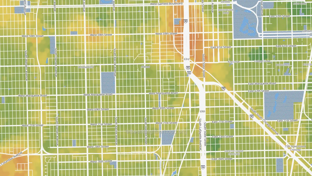 Bike Grade map of 60621, IL