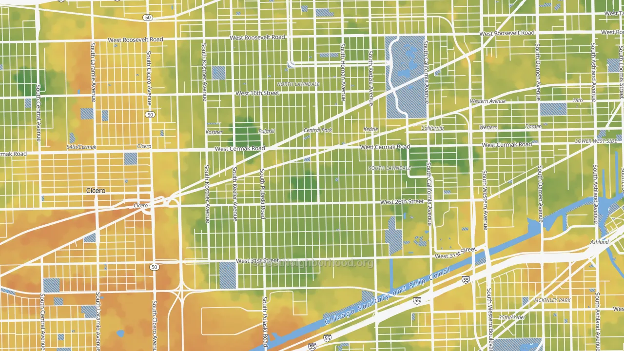 Bike Grade map of 60623, IL