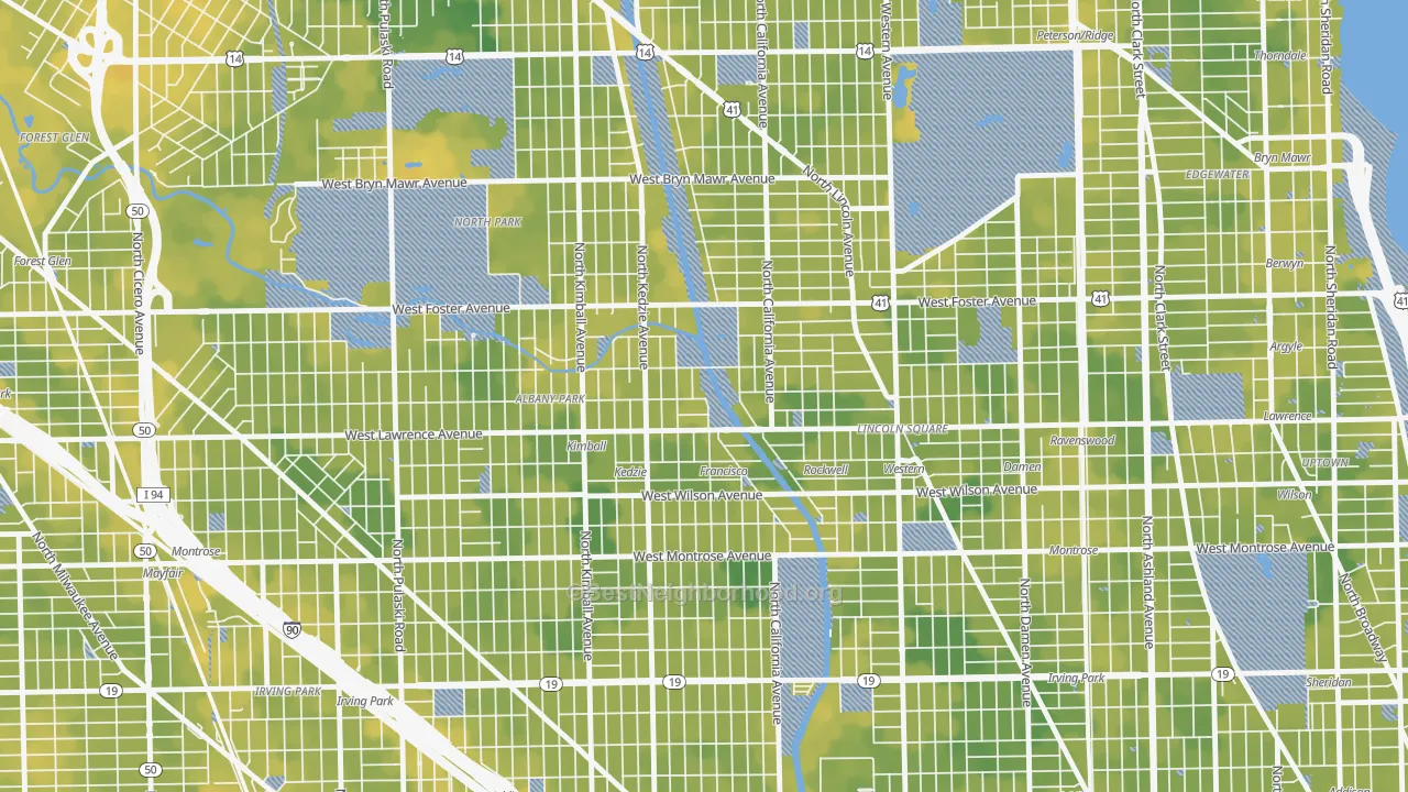 Bike Grade map of 60625, IL