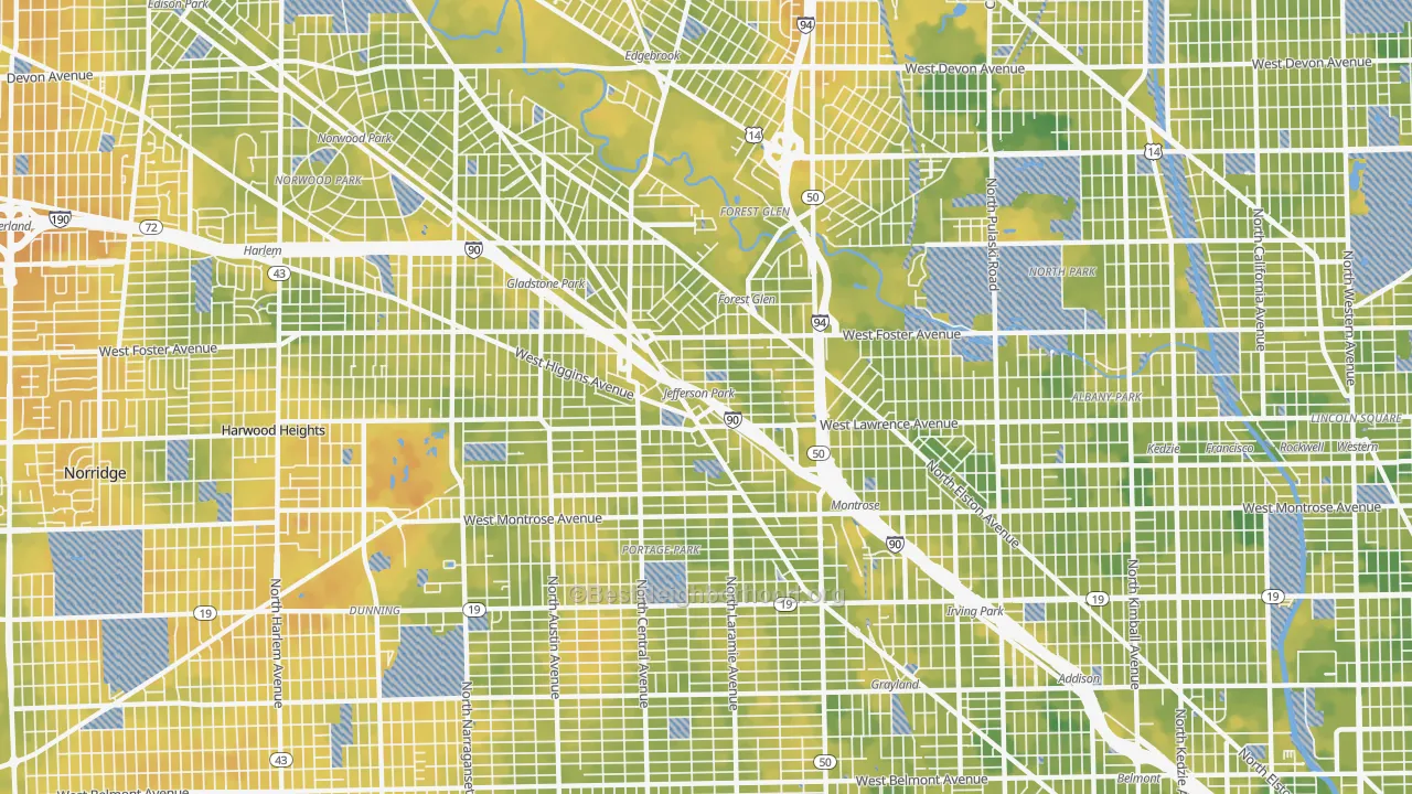 Bike Grade map of 60630, IL