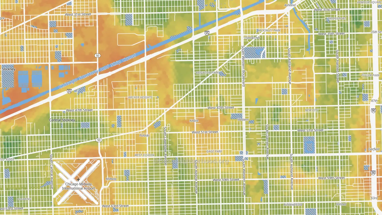 Bike Grade map of 60632, IL