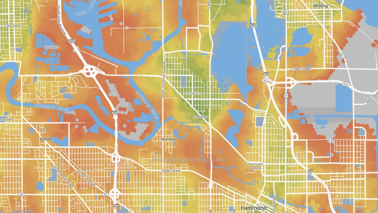 Bike Grade map of 60633, IL