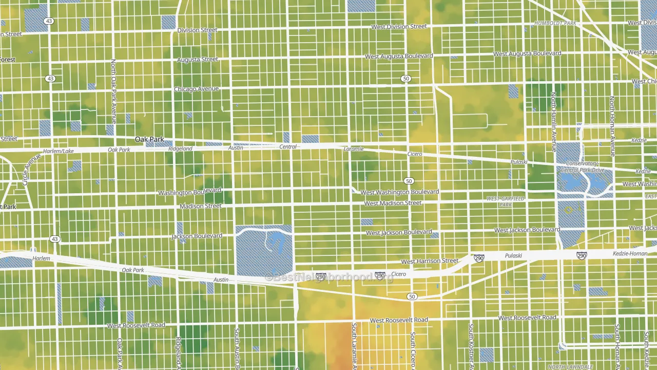 Bike Grade map of 60644, IL