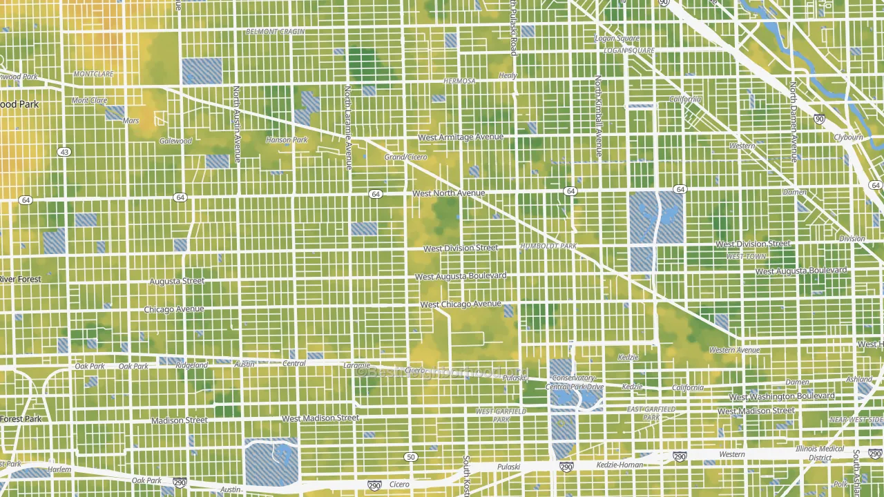 Bike Grade map of 60651, IL