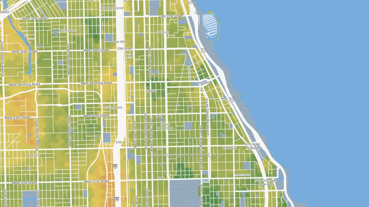 Bike Grade map of 60653, IL