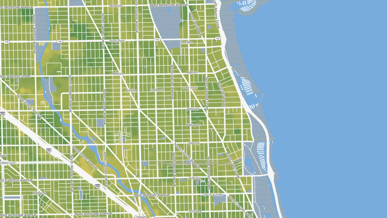 Bike Grade map of 60657, IL