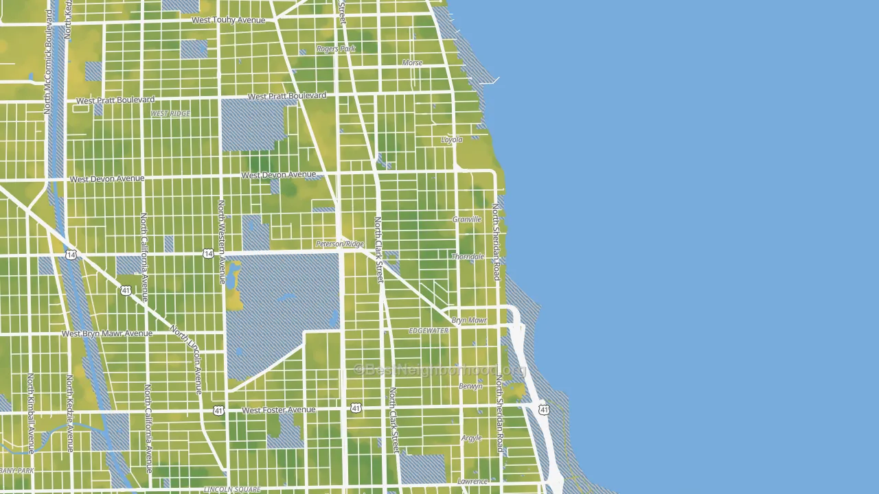 Bike Grade map of 60660, IL