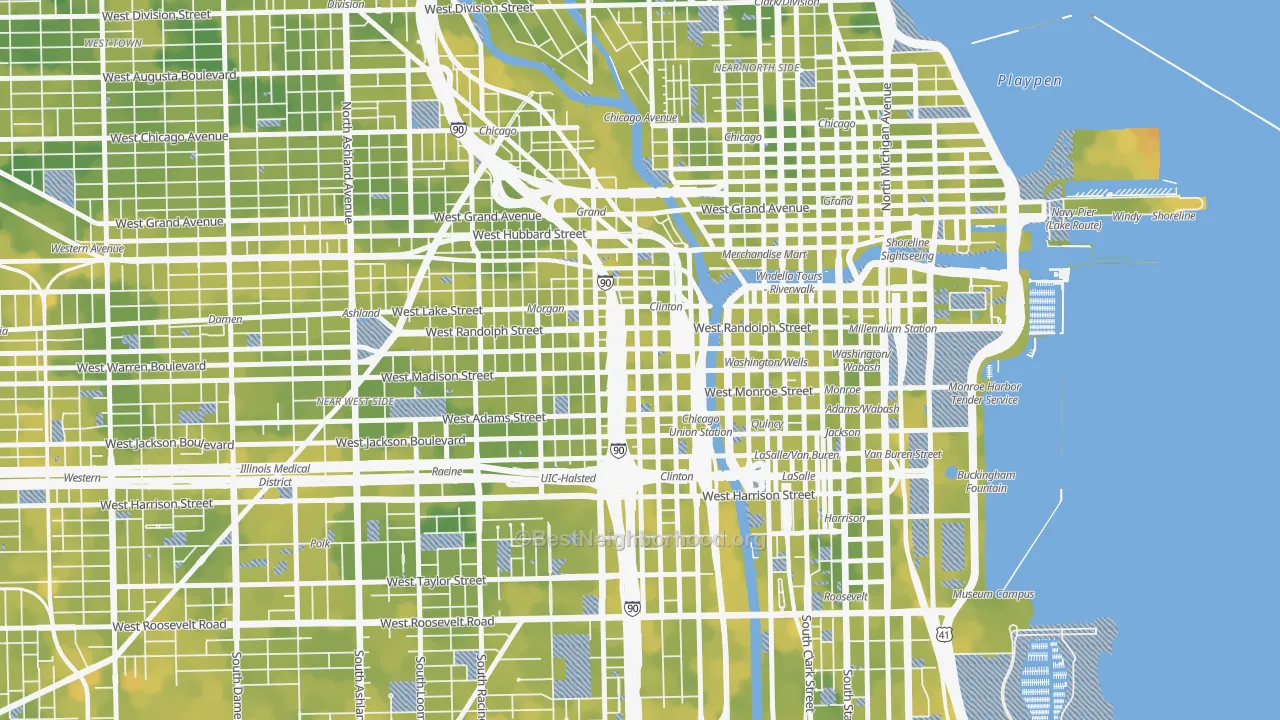 Bike Grade map of 60661, IL