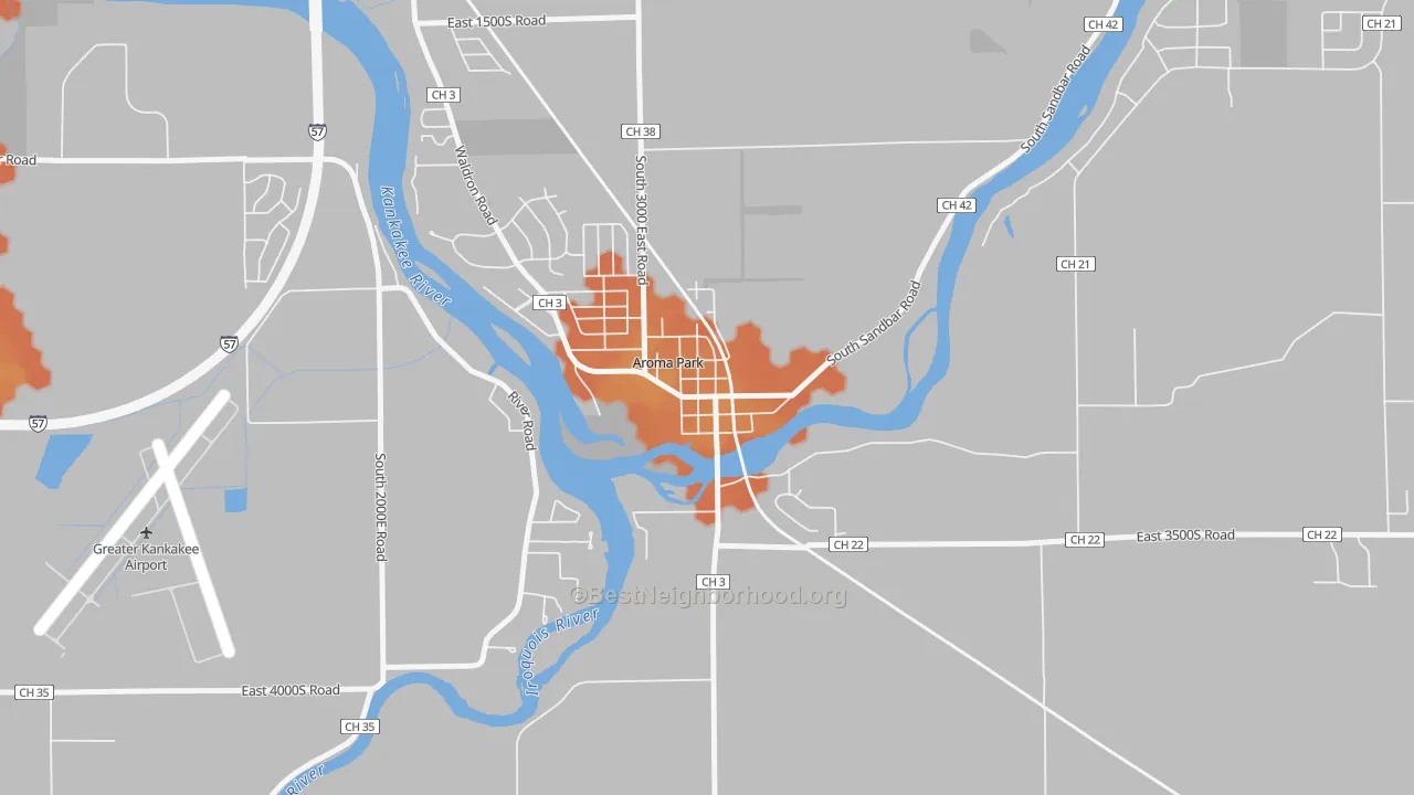 Bike Grade map of 60910, IL