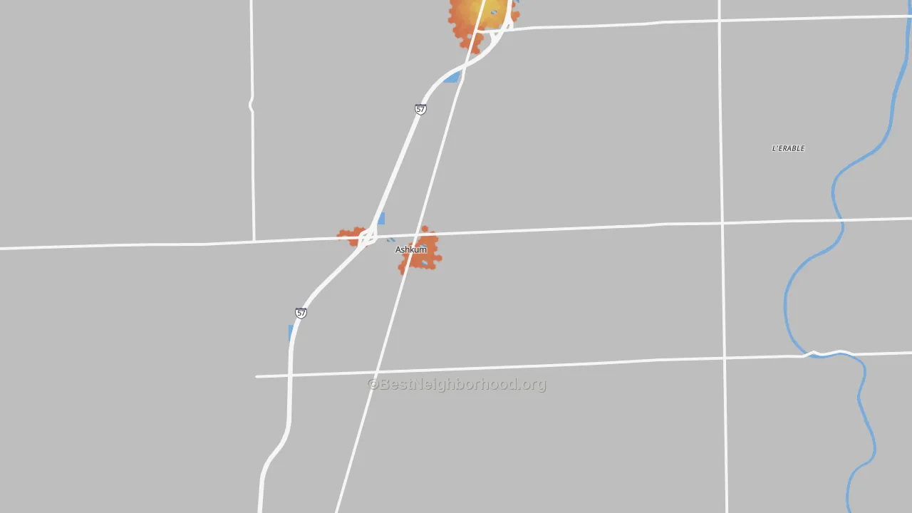 Bike Grade map of 60911, IL