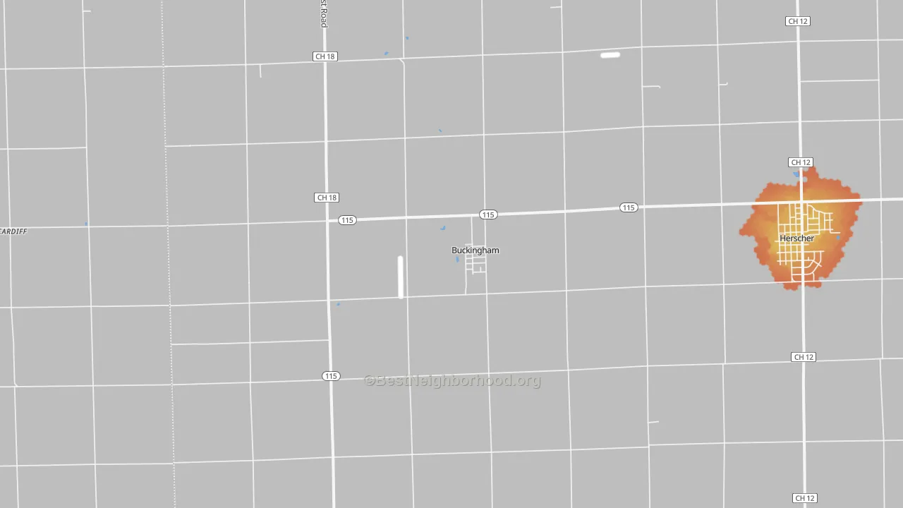 Bike Grade map of 60917, IL