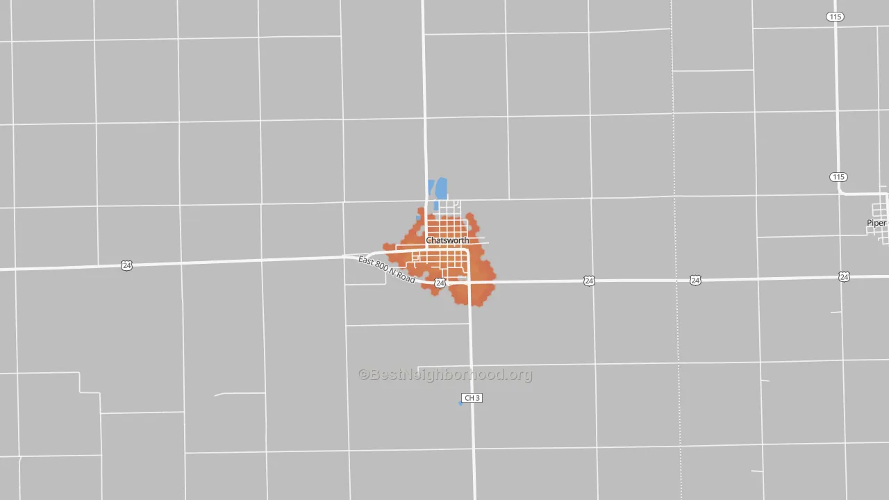 Bike Grade map of 60921, IL