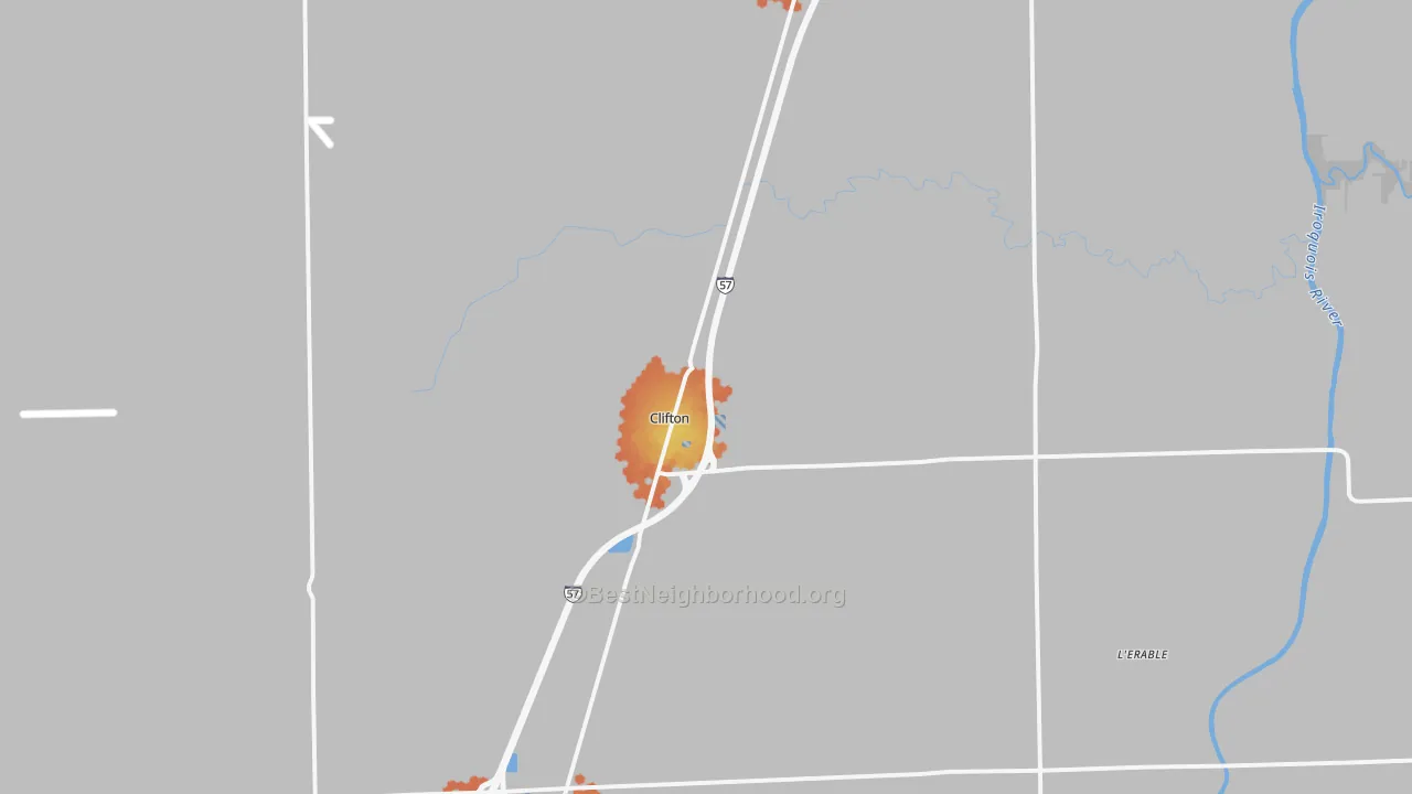 Bike Grade map of 60927, IL