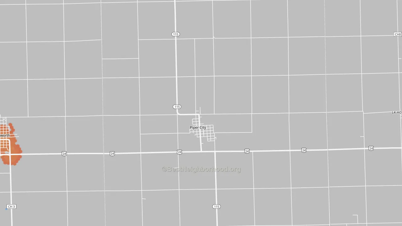Bike Grade map of 60959, IL