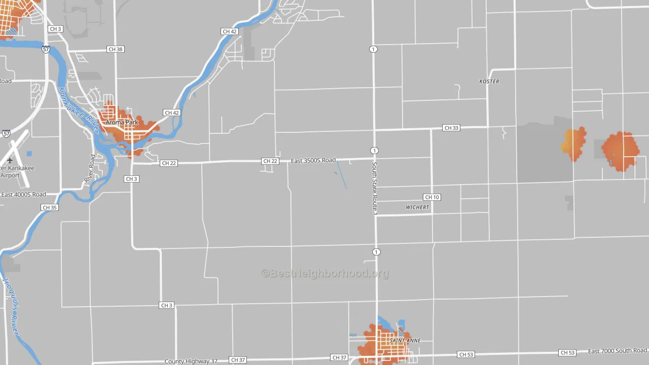 Bike Grade map of 60964, IL