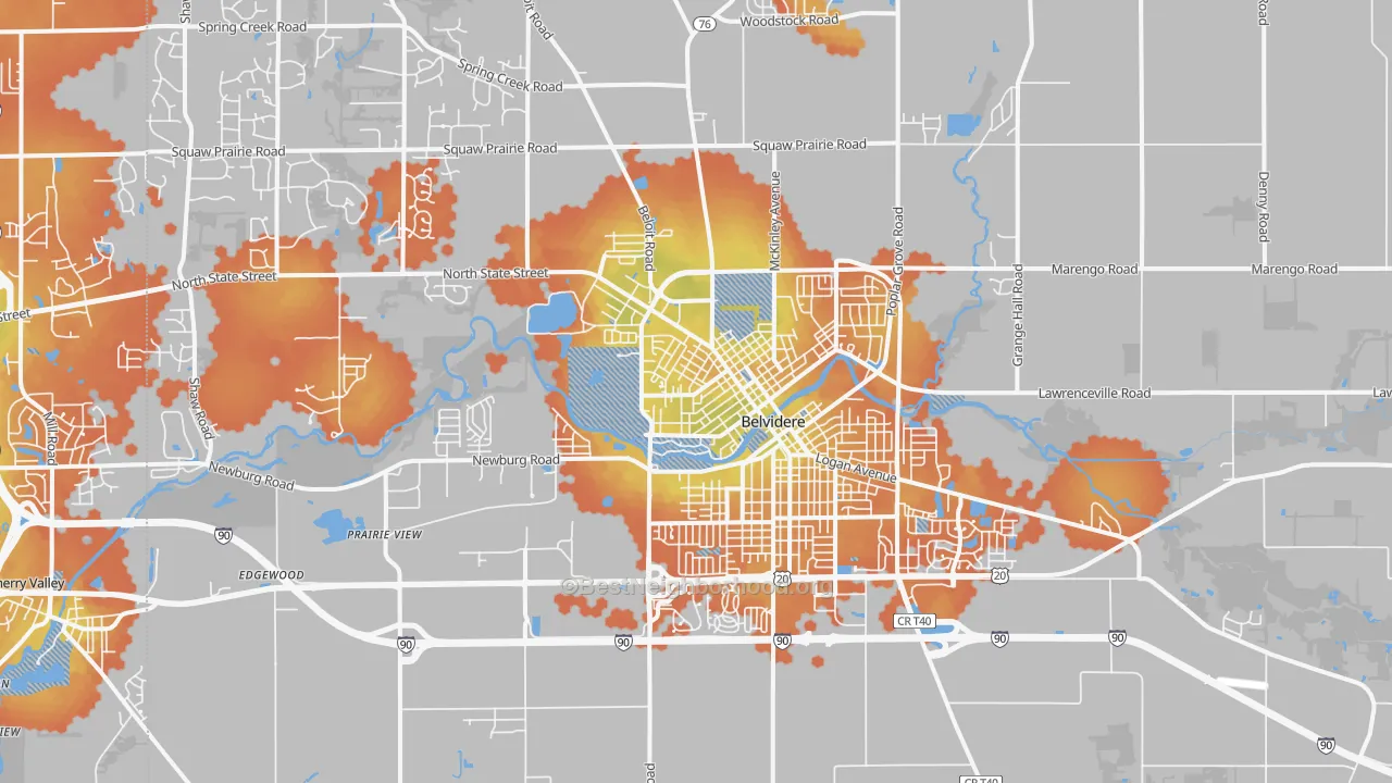 Bike Grade map of 61008, IL
