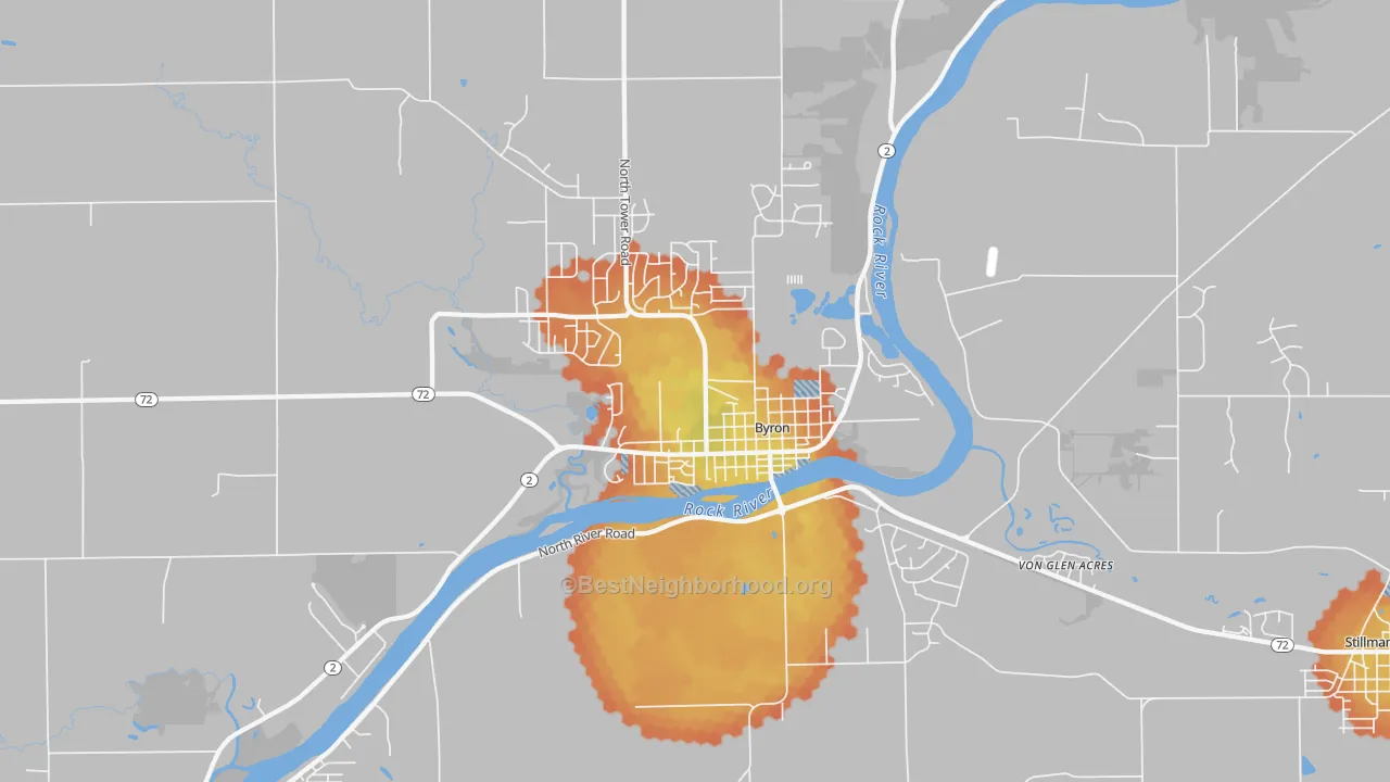 Bike Grade map of 61010, IL