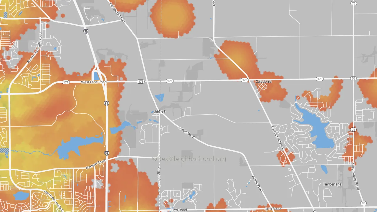 Bike Grade map of 61011, IL