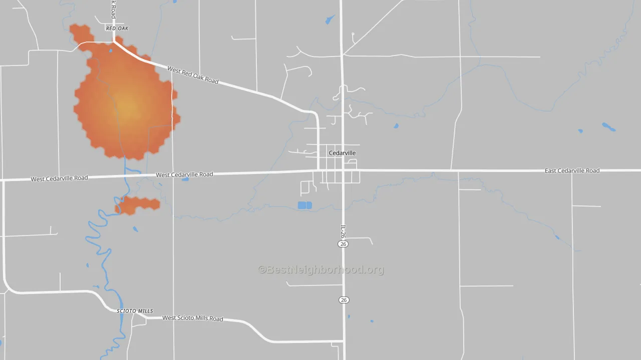 Bike Grade map of 61013, IL