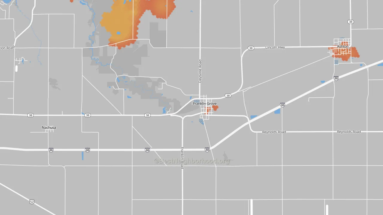 Bike Grade map of 61031, IL