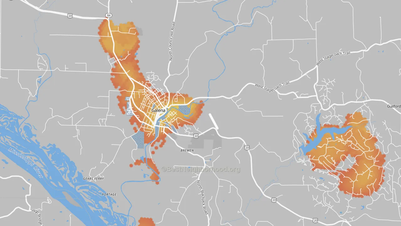 Bike Grade map of 61036, IL