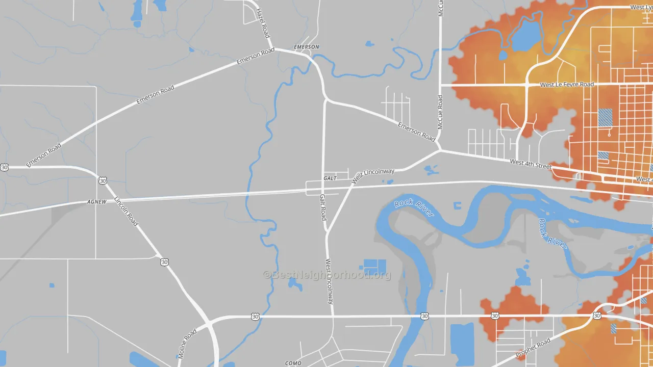 Bike Grade map of 61037, IL