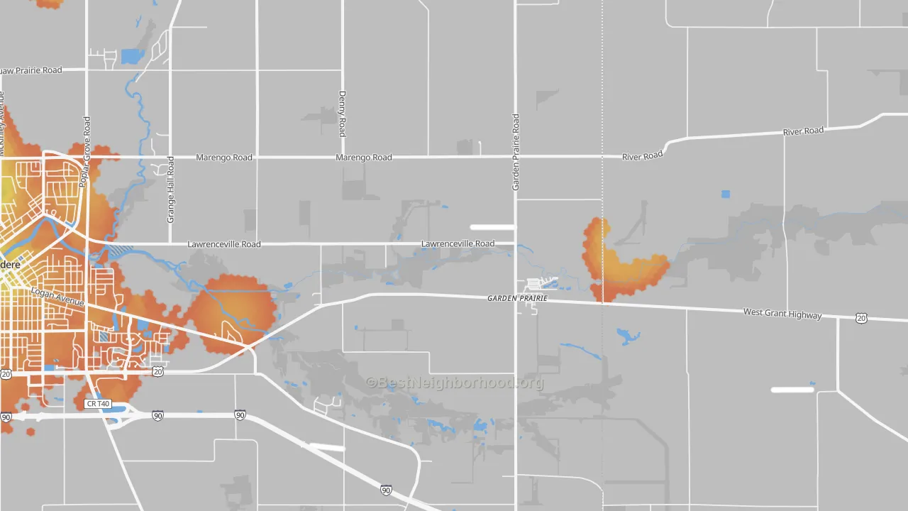 Bike Grade map of 61038, IL