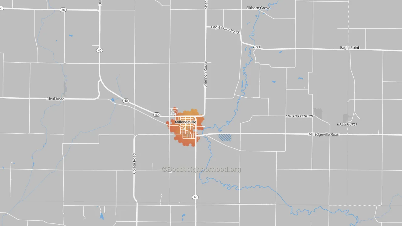 Bike Grade map of 61051, IL