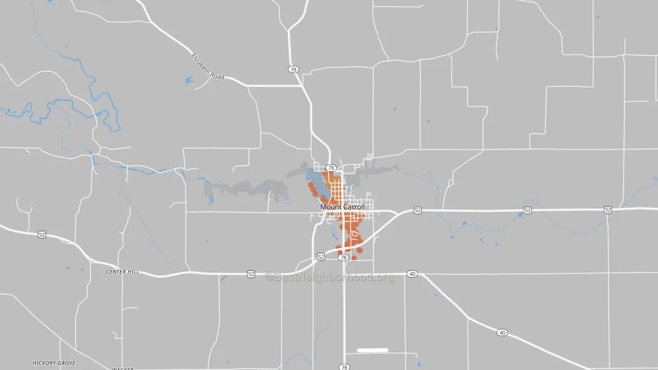 Bike Grade map of 61053, IL