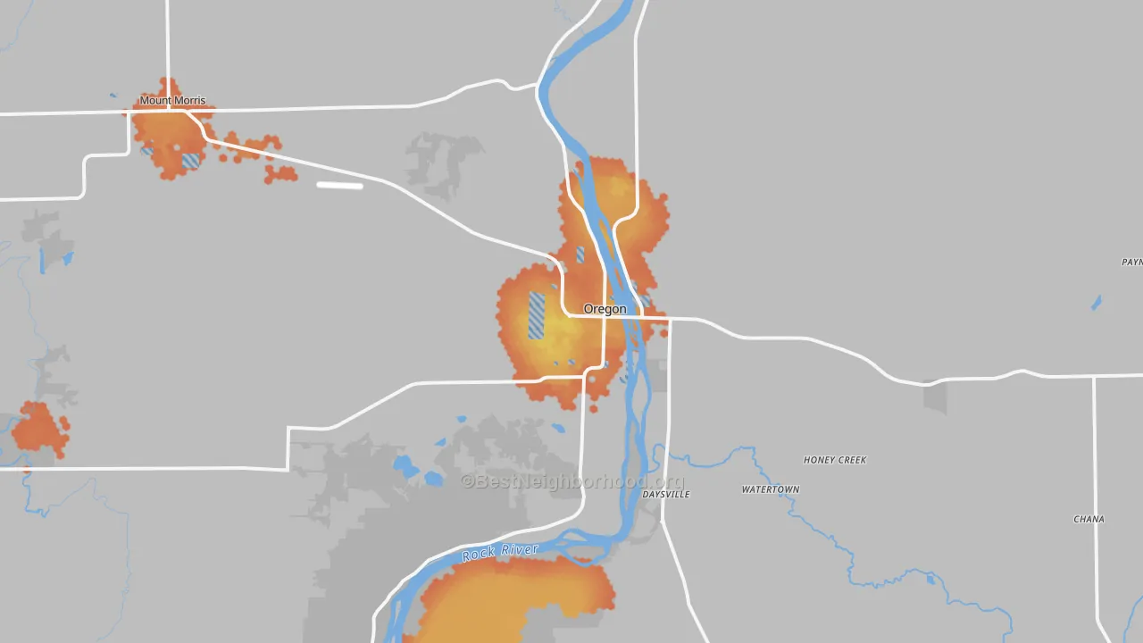 Bike Grade map of 61061, IL