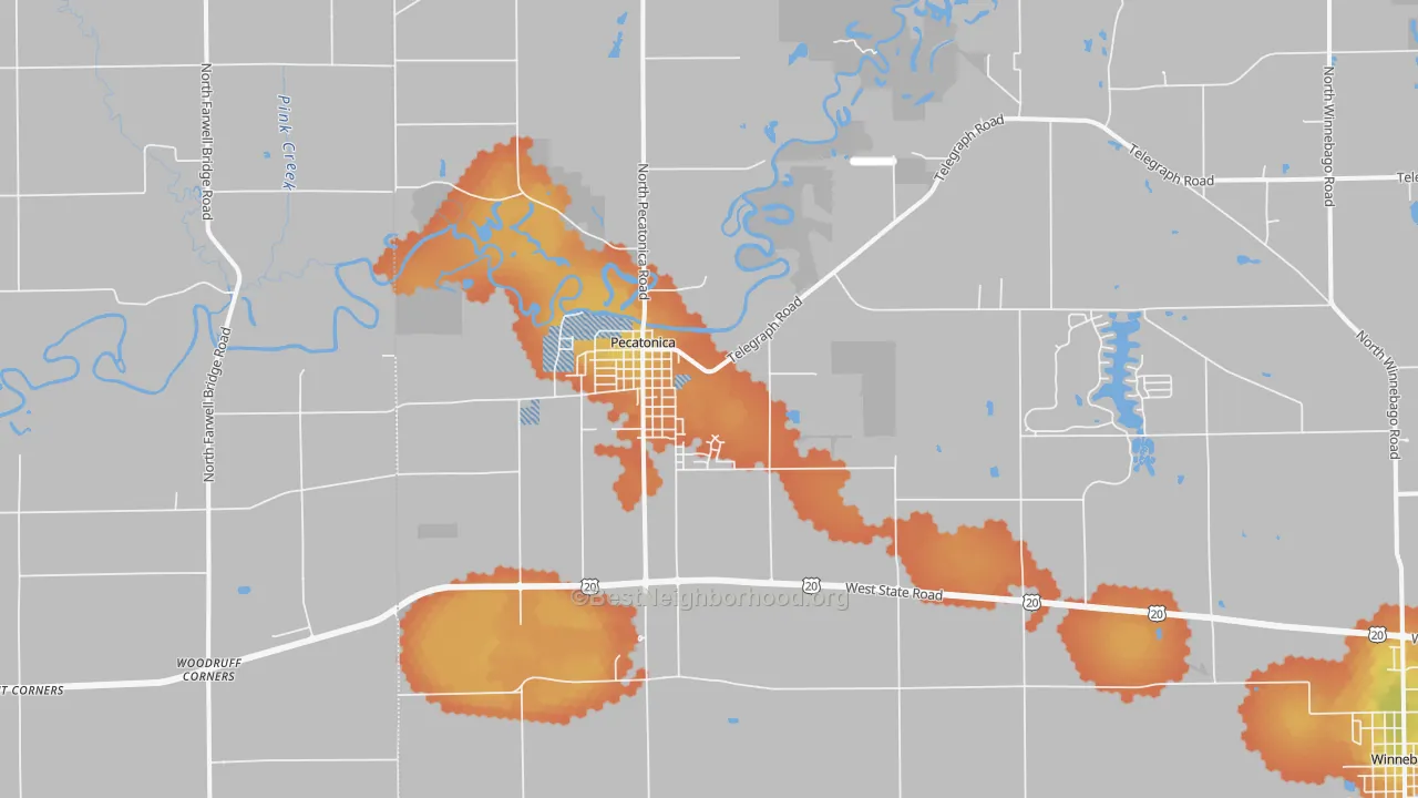 Bike Grade map of 61063, IL