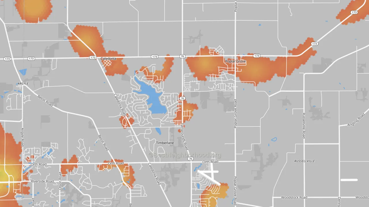Bike Grade map of 61065, IL
