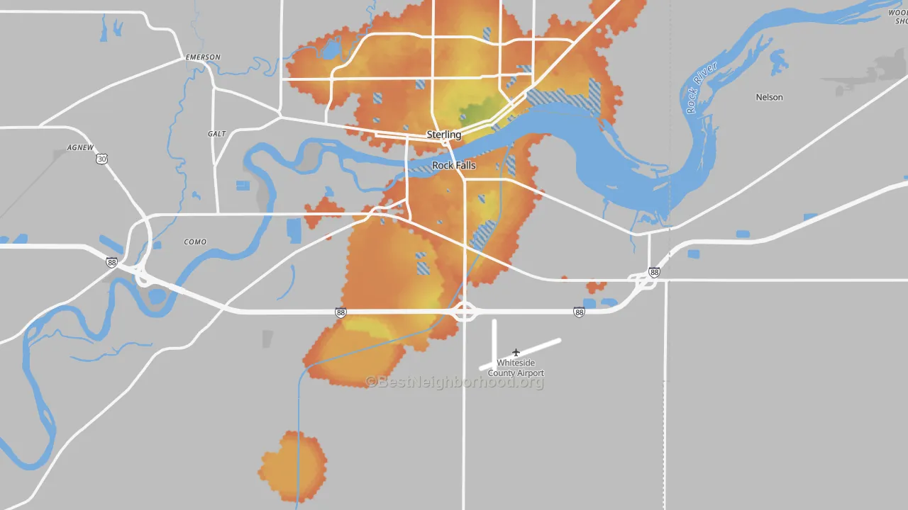 Bike Grade map of 61071, IL