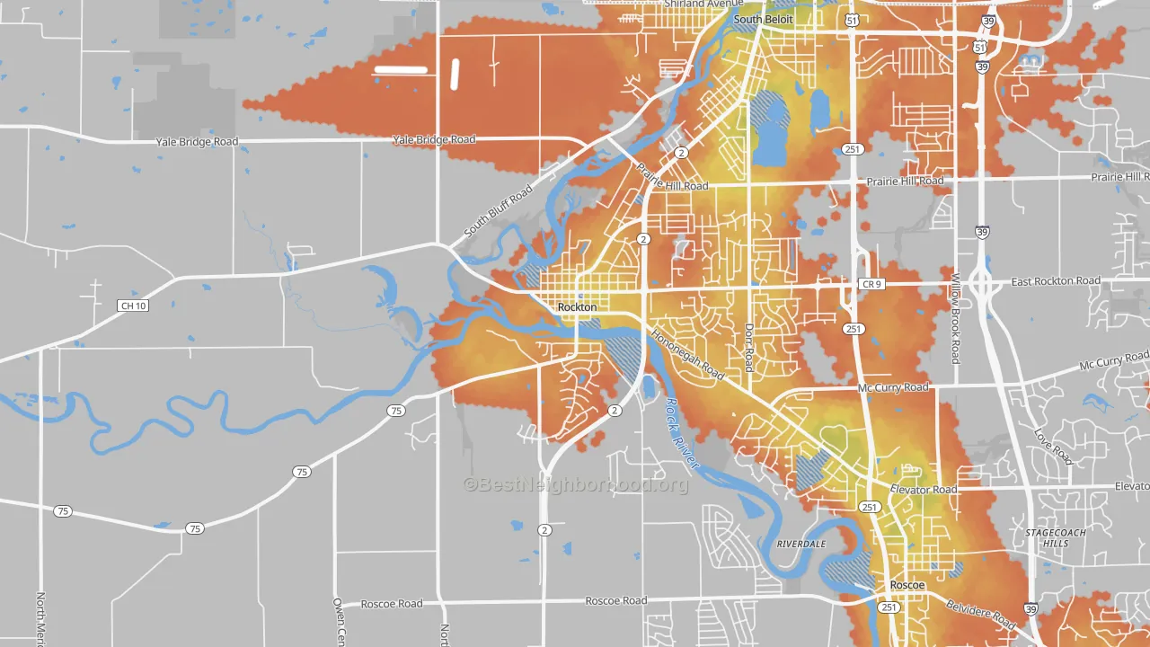 Bike Grade map of 61072, IL