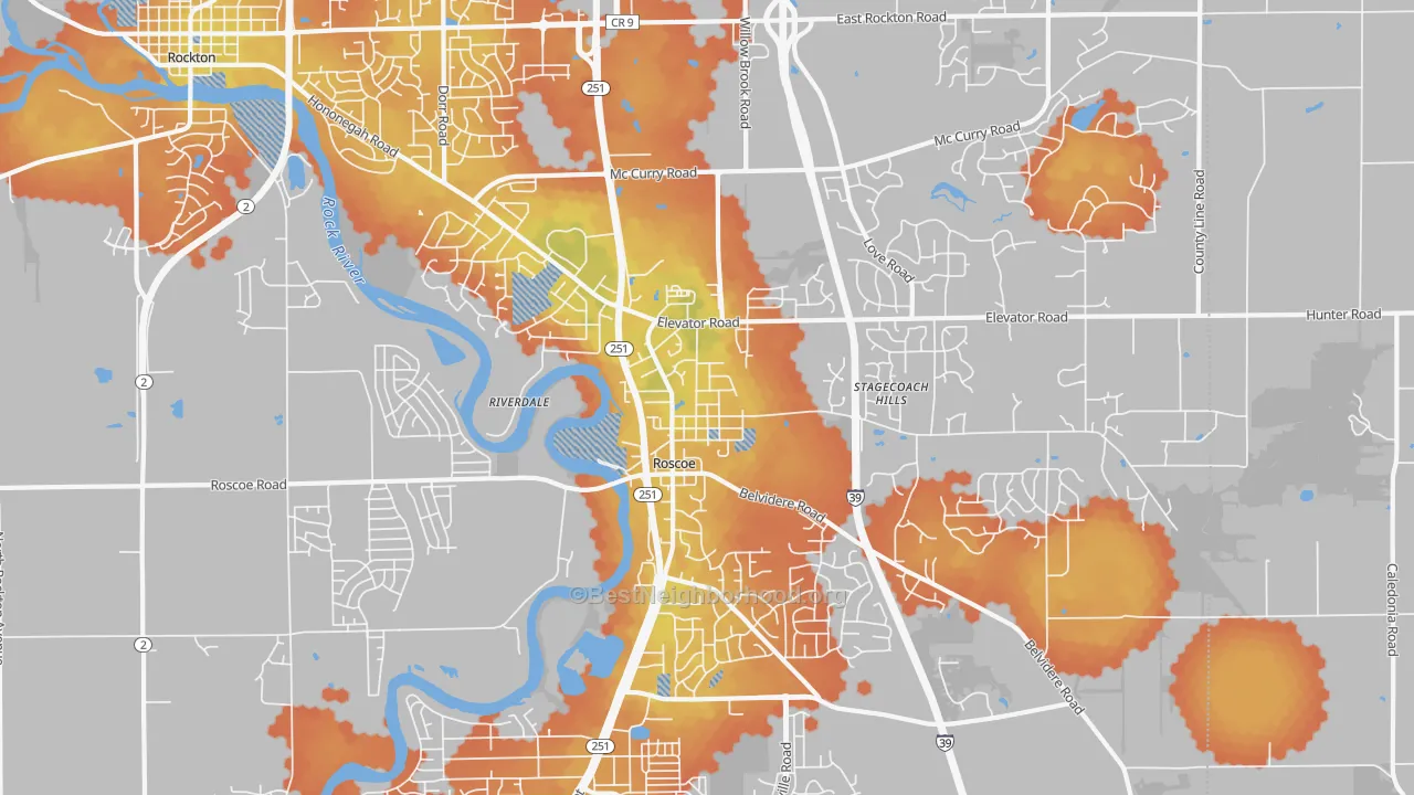 Bike Grade map of 61073, IL