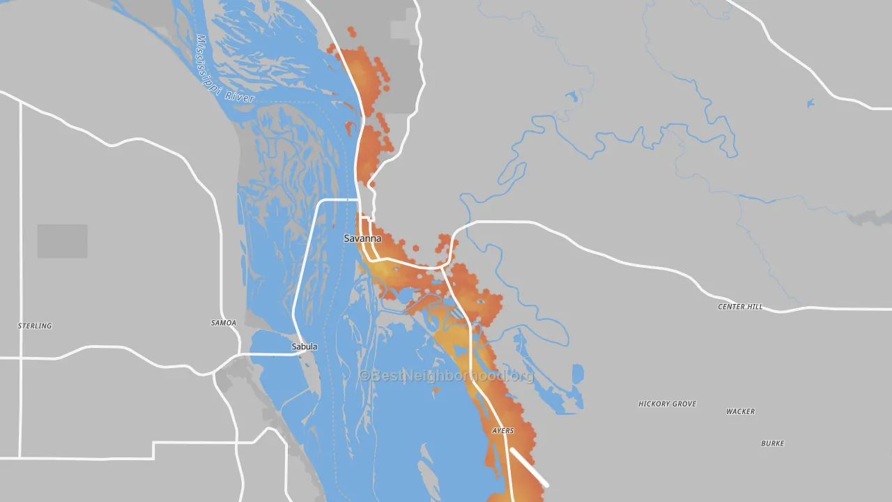 Bike Grade map of 61074, IL