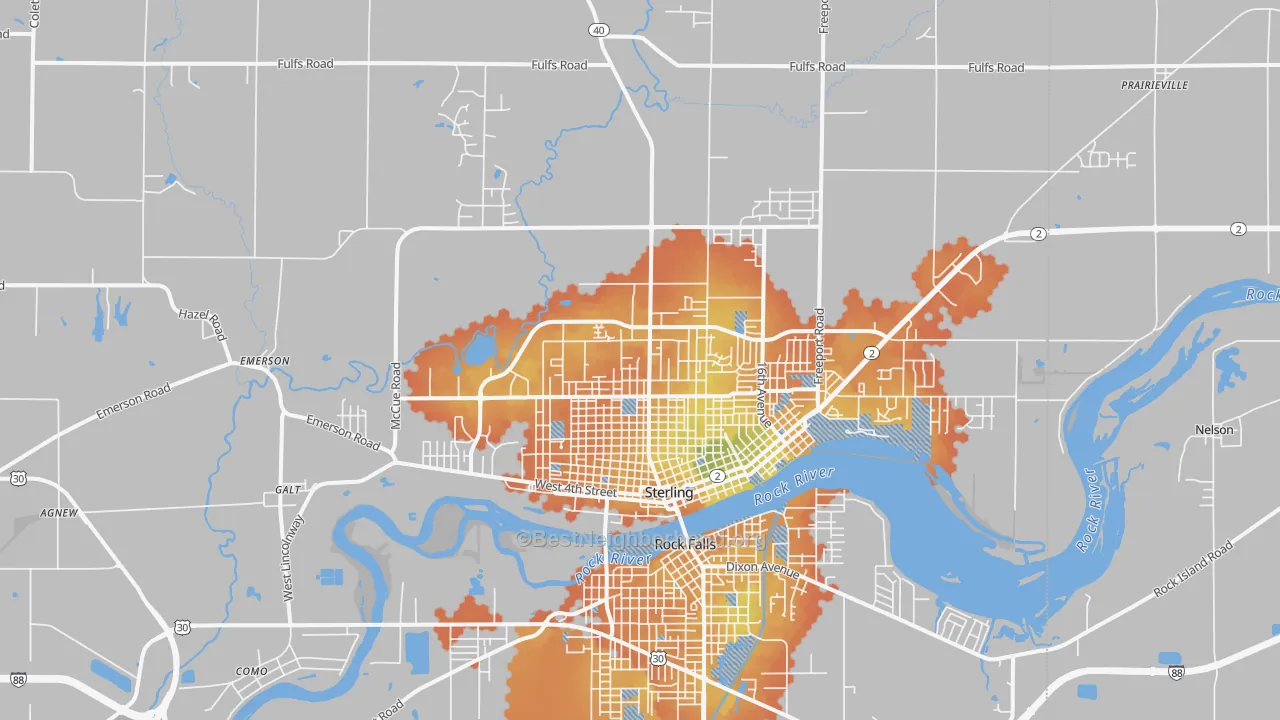 Bike Grade map of 61081, IL
