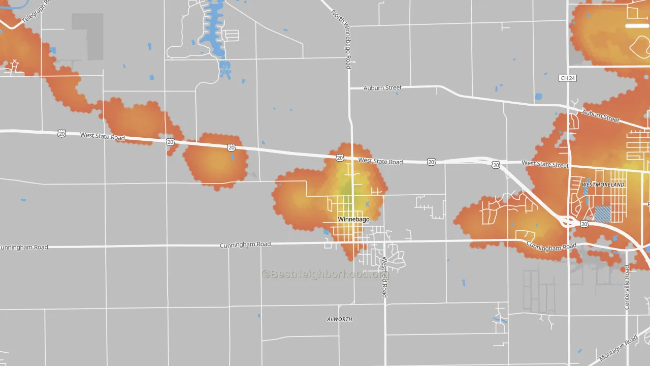 Bike Grade map of 61088, IL