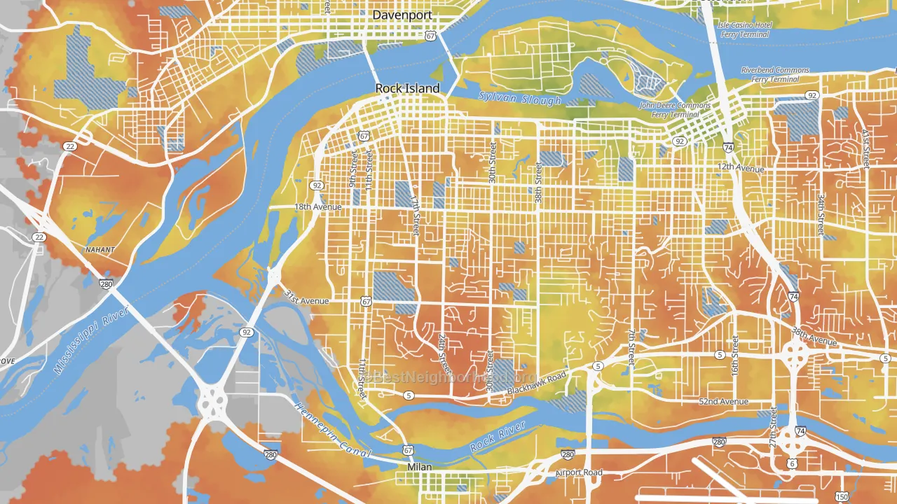 Bike Grade map of 61201, IL