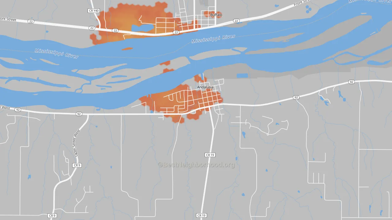 Bike Grade map of 61232, IL