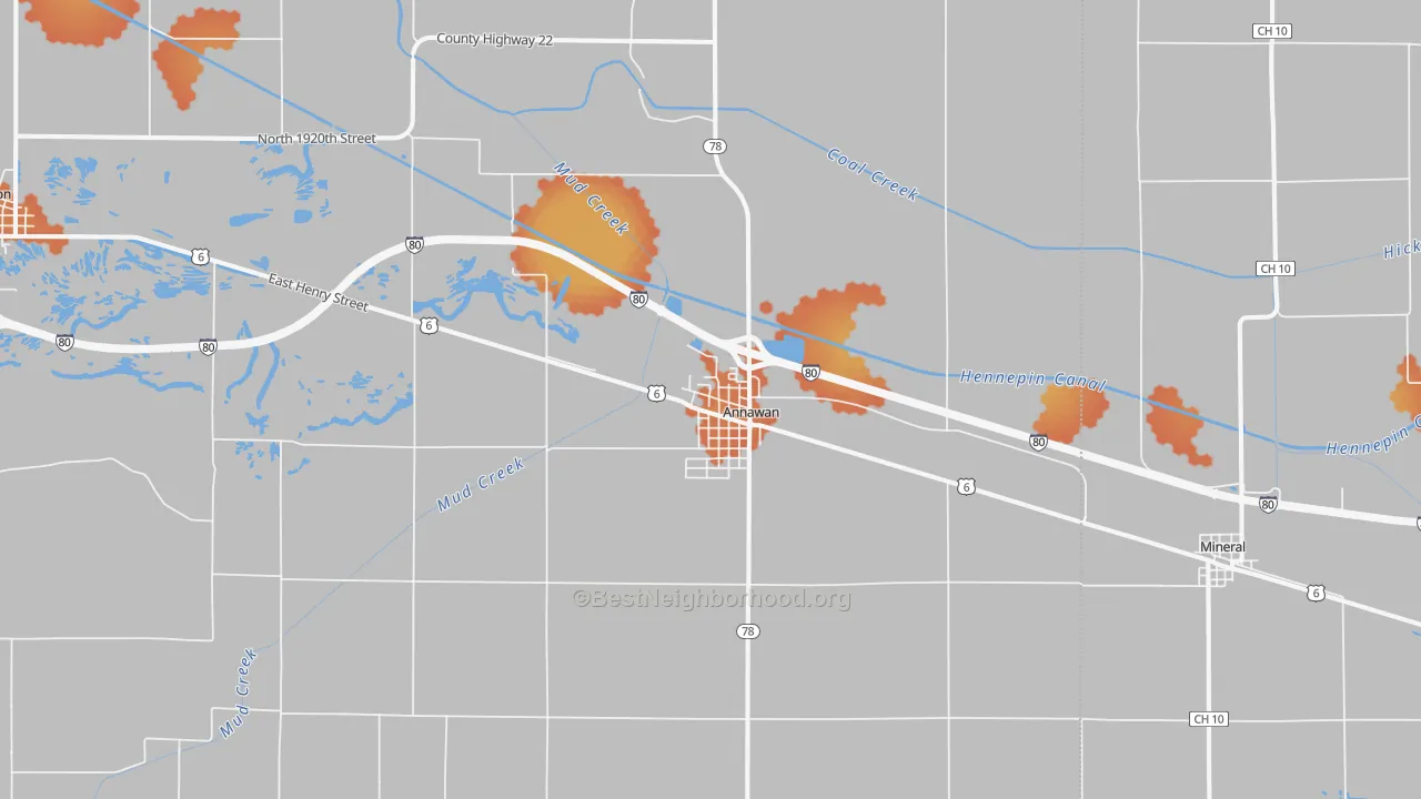 Bike Grade map of 61234, IL