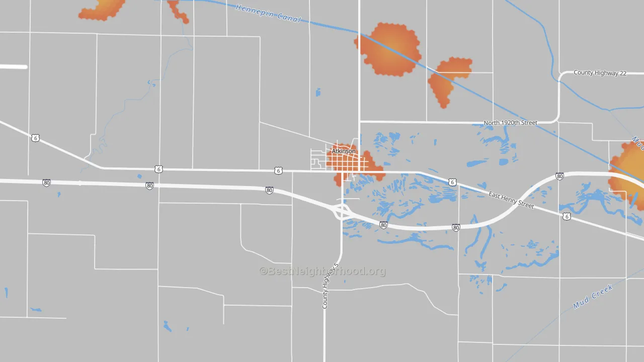 Bike Grade map of 61235, IL