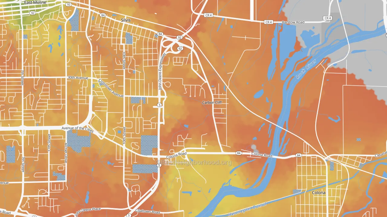 Bike Grade map of 61239, IL
