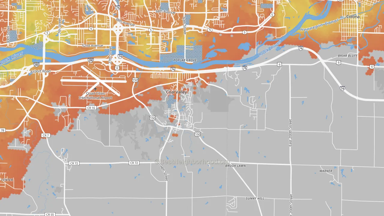 Bike Grade map of 61240, IL
