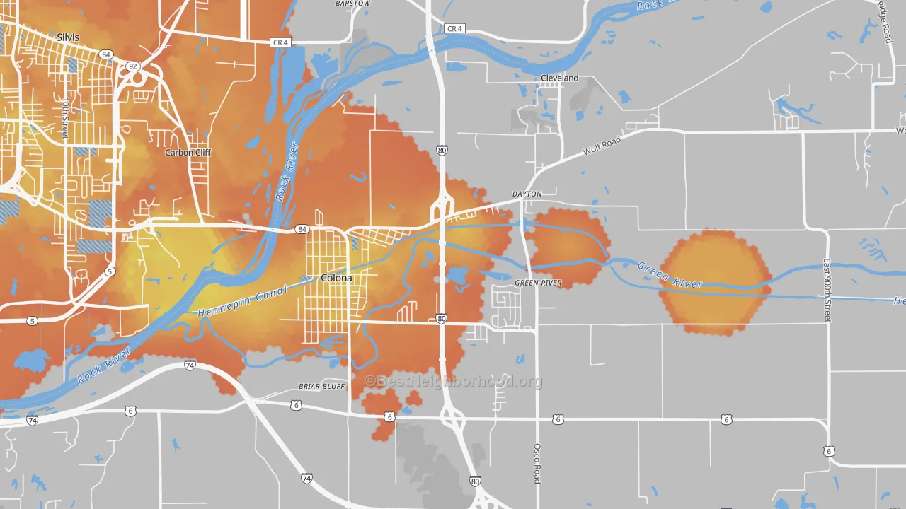 Bike Grade map of 61241, IL