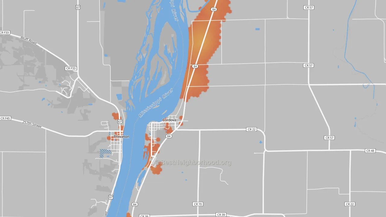 Bike Grade map of 61242, IL